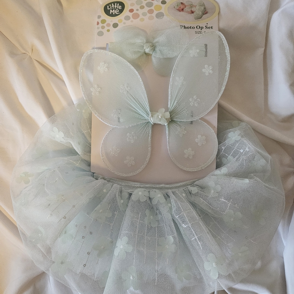 Little Me Mint Tulle Dress Set